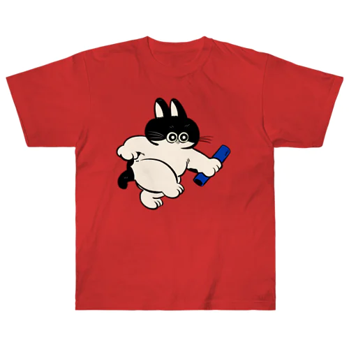 バトンタッチ猫★ぽんちゃん(青組) Heavyweight T-Shirt