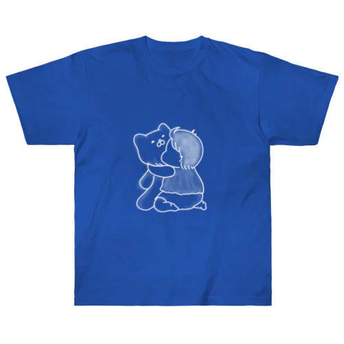 ぬいぐるみを抱っこする赤ちゃん Heavyweight T-Shirt