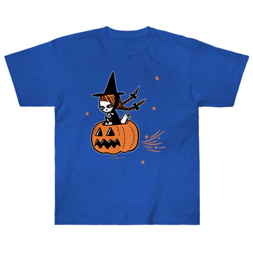 The Pumpkin Riding Witch Heavyweight T-Shirt