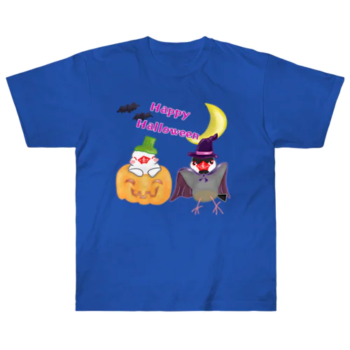 楽しいハロウィン文鳥ず ヘビーウェイトTシャツ