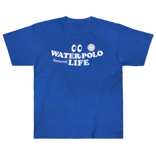 水球・目玉・白・すいきゅう・WATER POLO・デザイン・Tシャツ・かっこいい・かわいい・男子・女子・ボール・スポーツ・巻き足・ハンドリング・出足・ドリブル・リターン・ワンタッチシュート・チームワーク Heavyweight T-Shirt