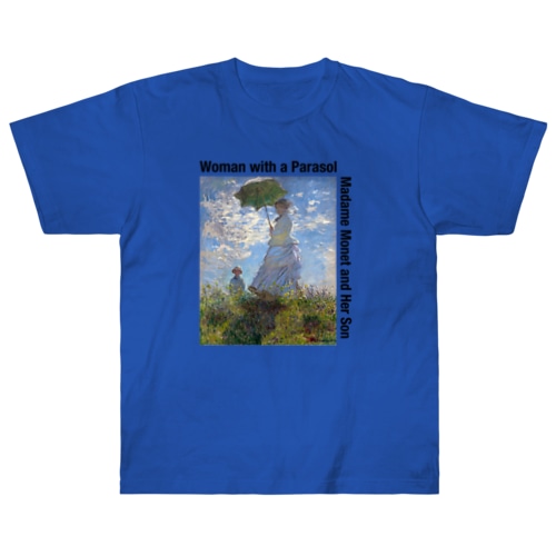 クロード・モネの「散歩、日傘をさす女性」Tシャツ Heavyweight T-Shirt