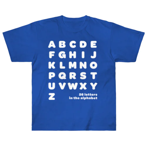 26 letters in the alphabet【Tshirt】【Design Color : White】【Design Print : Front ヘビーウェイトTシャツ