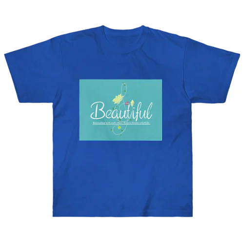 BEAUTIFUL FLOWER (ターコイズ) ヘビーウェイトTシャツ