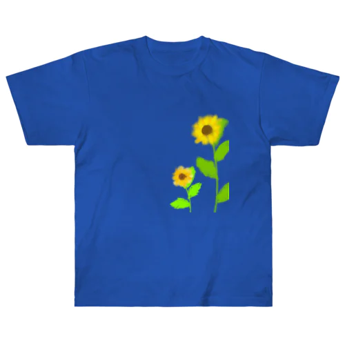 風に揺れる向日葵 ヘビーウェイトTシャツ