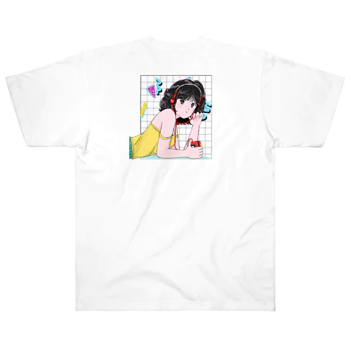 カセットプレーヤー×女の子📼 ヘビーウェイトTシャツ