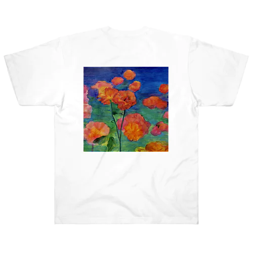 着る絵画　薔薇　と　薔薇の微笑みグッズ ヘビーウェイトTシャツ