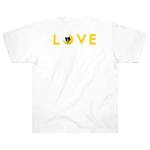 バックプリント:ボストンテリア(月LOVE)[v2.8k] Heavyweight T-Shirt