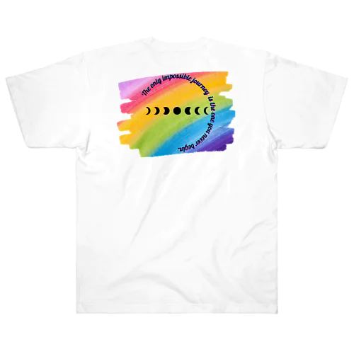 満ち欠ける月rainbow ヘビーウェイトTシャツ