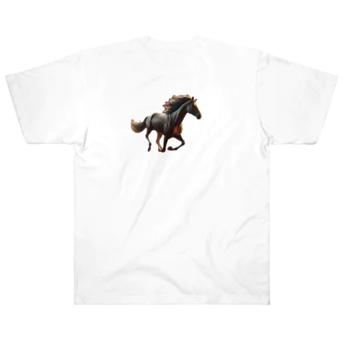 あなたの愛馬！力強く走る馬 Heavyweight T-Shirt