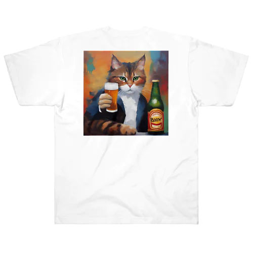 乾杯する猫 Heavyweight T-Shirt