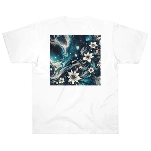 Marble galaxy flower ヘビーウェイトTシャツ