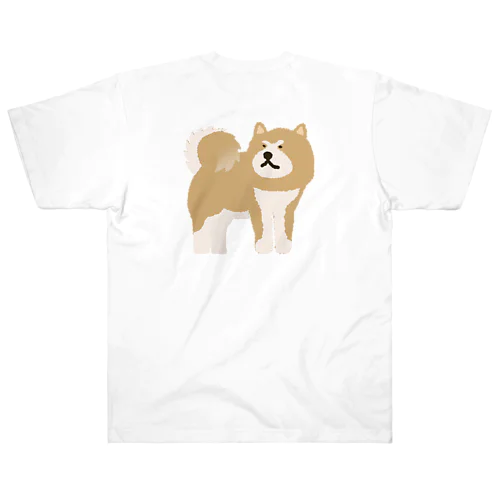 佇む秋田犬 ヘビーウェイトTシャツ