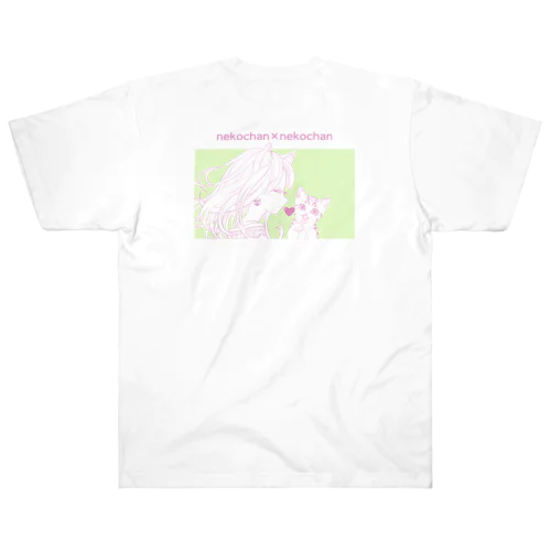 ネコチャン×ネコチャン(バックプリント) Heavyweight T-Shirt