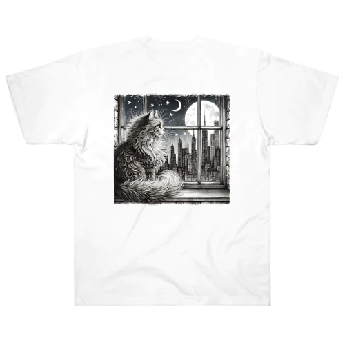 窓際の猫 Heavyweight T-Shirt