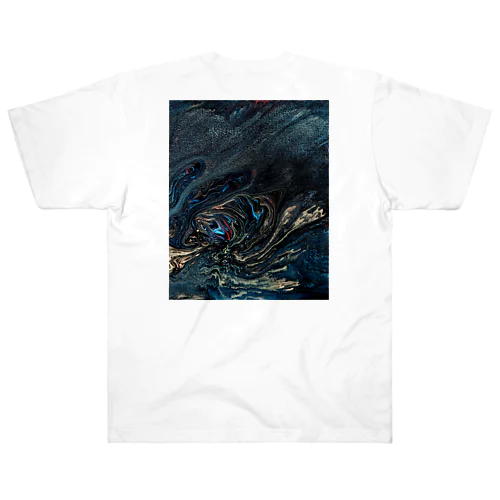 フルイドアートグッズ　夜の大海と夜の巨龍 Heavyweight T-Shirt