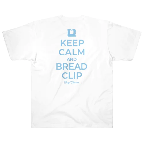 [★バック] KEEP CALM AND BREAD CLIP [ライトブルー] ヘビーウェイトTシャツ