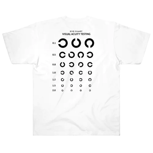 [★バック] Visual Acuity Testing [ブラック] ヘビーウェイトTシャツ