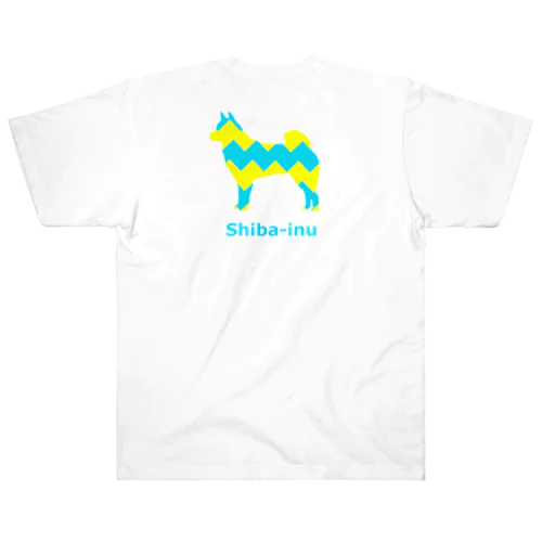 ブルー＆イエロー　柴犬 Heavyweight T-Shirt