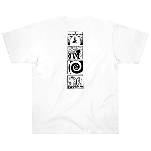 太陽の眼 文字絵SP(黒/縦長/両面) Heavyweight T-Shirt