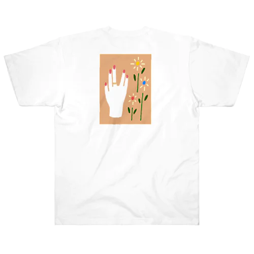 ひづめとお花(くすみ橙) Heavyweight T-Shirt