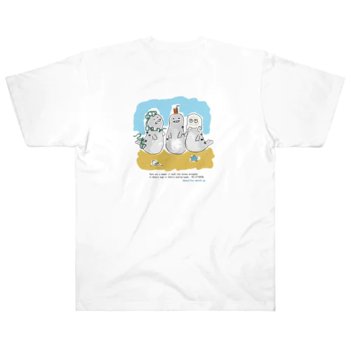 海ゴミに悩むアザラシ3兄弟 Heavyweight T-Shirt