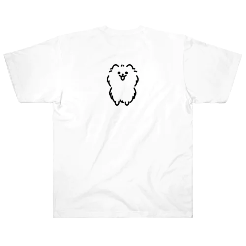 ふわふわのポメラニアン(バックプリント) Heavyweight T-Shirt