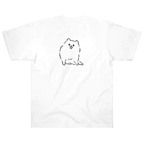 くったりポメラニアン(バックプリント) Heavyweight T-Shirt