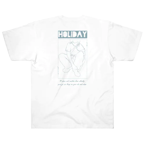 HOLIDAY ( ブルー ) Heavyweight T-Shirt