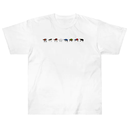 野鳥整列8種ver Heavyweight T-Shirt