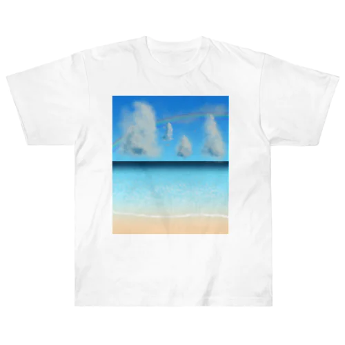 夏の海と虹と雲 ヘビーウェイトTシャツ