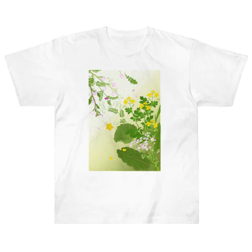 春の植物 ヘビーウェイトTシャツ