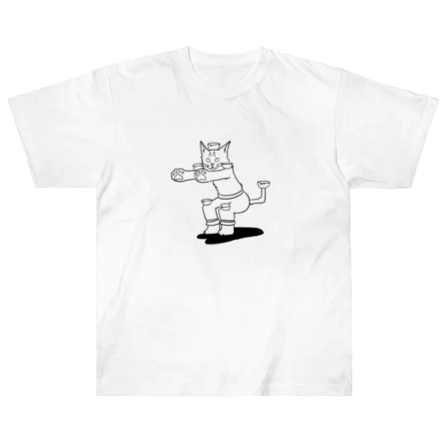 カンフー修行猫 ヘビーウェイトTシャツ