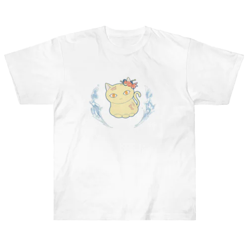 四季猫さん(夏/金魚)(イエロー) Heavyweight T-Shirt