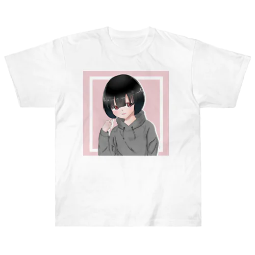 パーカー姿の女の子 ヘビーウェイトTシャツ