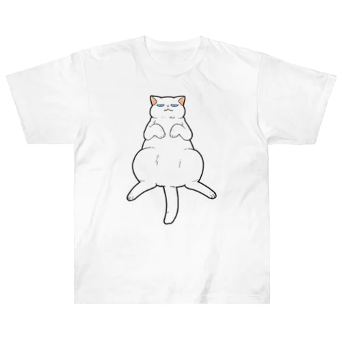 おなか丸出し猫 ヘビーウェイトTシャツ