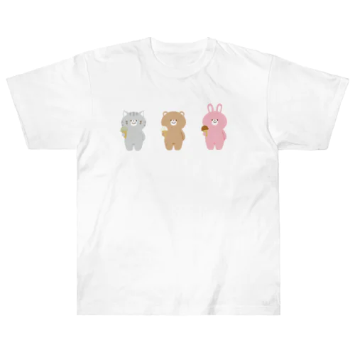 アイスクリームをすすめる動物たち Heavyweight T-Shirt