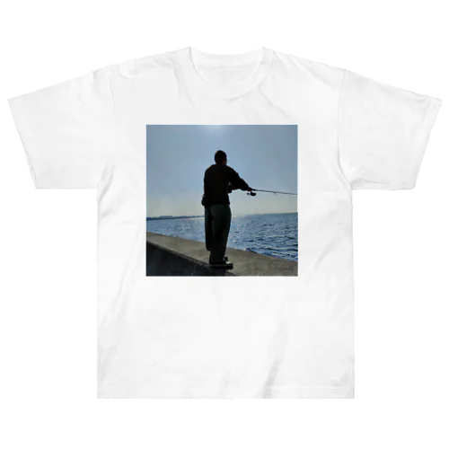 釣り少年 Heavyweight T-Shirt