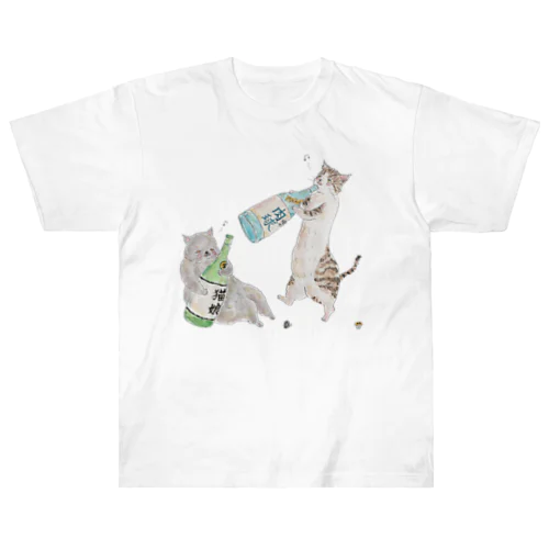 べろべろにゃんこ Heavyweight T-Shirt