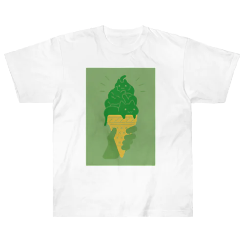 Ice Cat Matcha ヘビーウェイトTシャツ