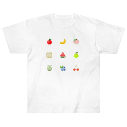 16×16のドット絵フルーツ Heavyweight T-Shirt