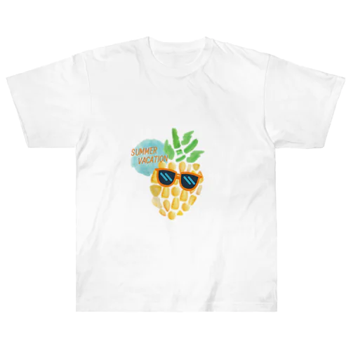 Watercolor pineapple2 ヘビーウェイトTシャツ