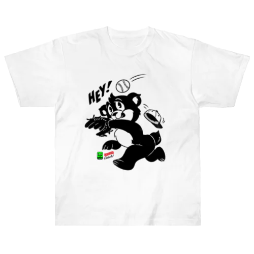 BASEBALL BEAR [モノクロ] Heavyweight T-Shirt