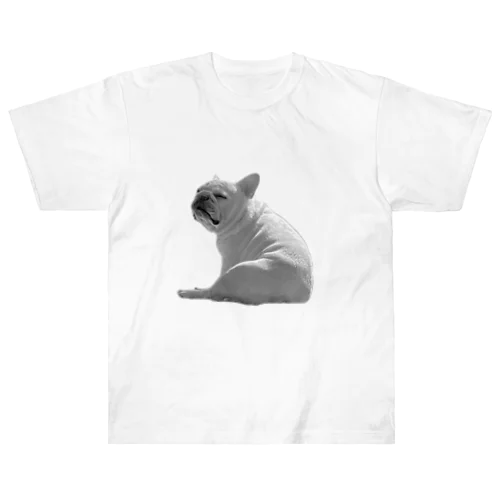 座り犬 ヘビーウェイトTシャツ