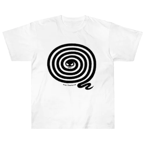 Spiral Snake-Black ヘビーウェイトTシャツ
