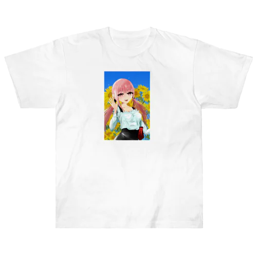 ひまわりと青空娘 ヘビーウェイトTシャツ