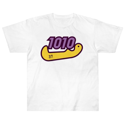 1010サウナキーロゴ《パープル＆イエロー》 Heavyweight T-Shirt