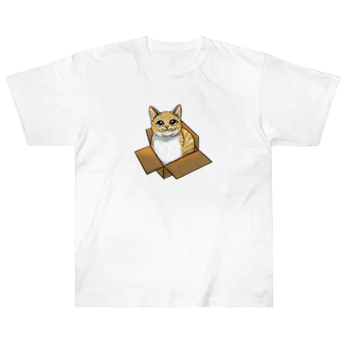 ダンボールにゃんこ Heavyweight T-Shirt