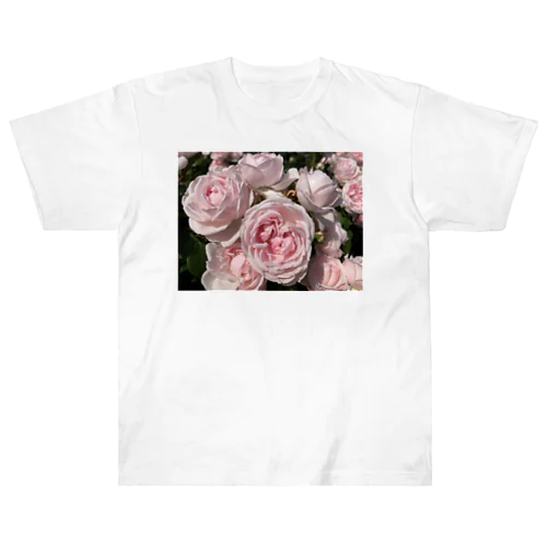 薄いピンクの薔薇 ヘビーウェイトTシャツ