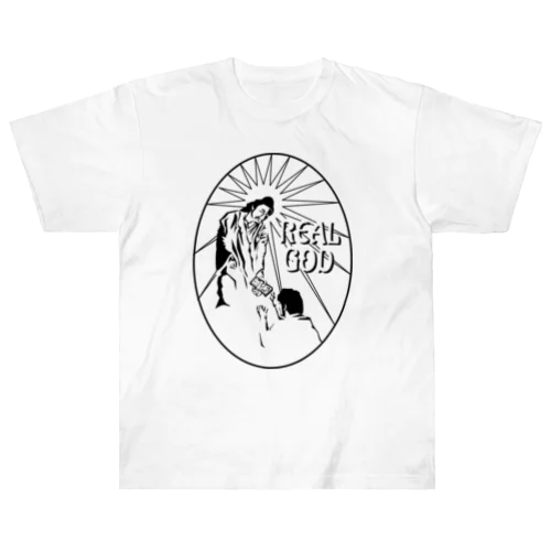 REALGOD1h.t.(黒文字) Heavyweight T-Shirt